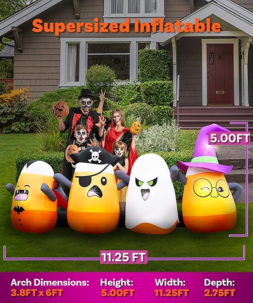 11ft Candy Corn Chain Halloween Inflatable