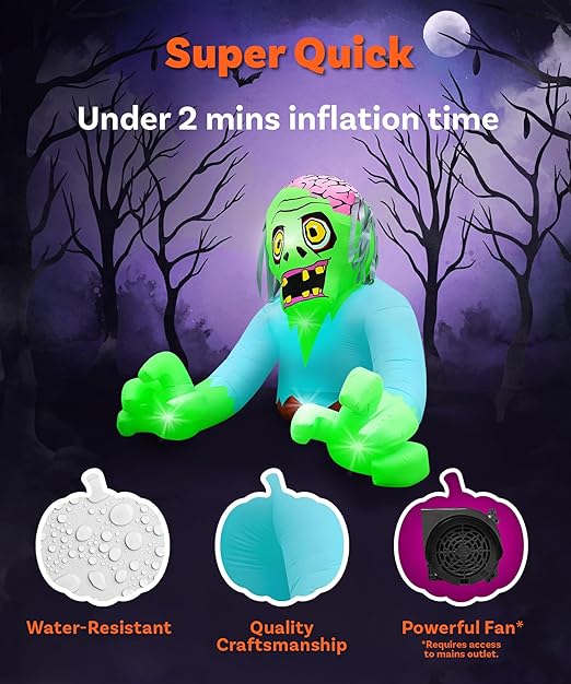 7ft Giant Zombie Halloween Inflatable