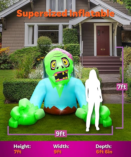 7ft Giant Zombie Halloween Inflatable