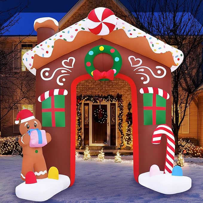 Large 10ft Tall Gingerbread House Archway