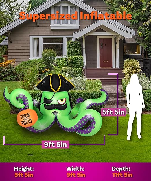 11.5 ft Pirate Kraken Octopus Halloween Inflatable