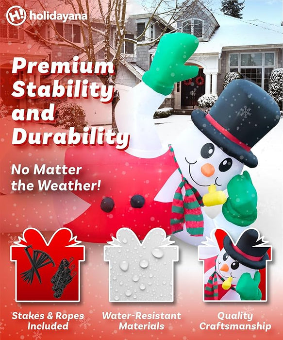 10ft Long Christmas Lounging Snowman Lawn Inflatable