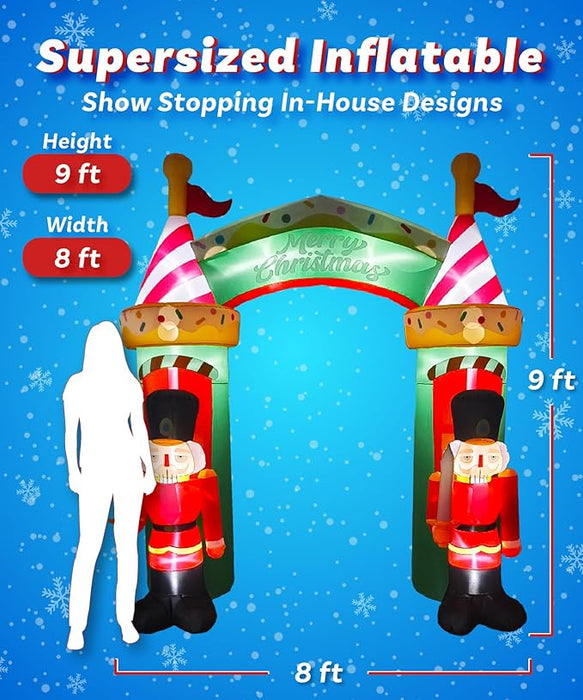 9ft Tall Inflatable Nutcracker Castle Archway