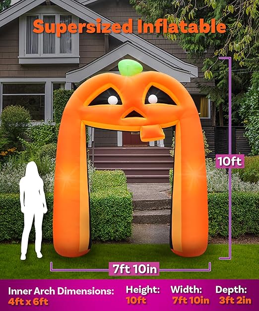 10ft Halloween Pumpkin Inflatable Archway