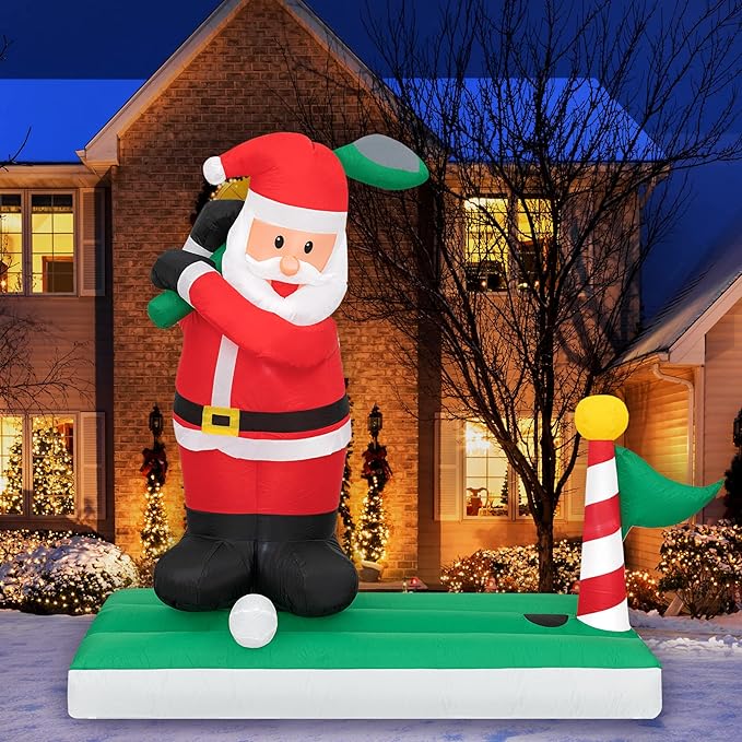 5 ft Inflatable Santa Golfing