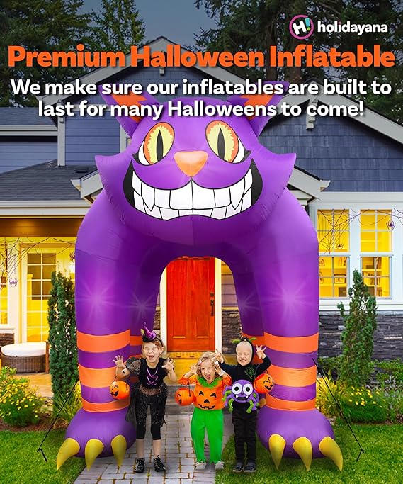 11ft Spooky Cat Archway Halloween Inflatable