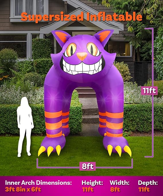 11ft Spooky Cat Archway Halloween Inflatable