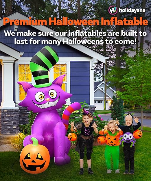 Giant 7ft Top Hat Cat Halloween Inflatable