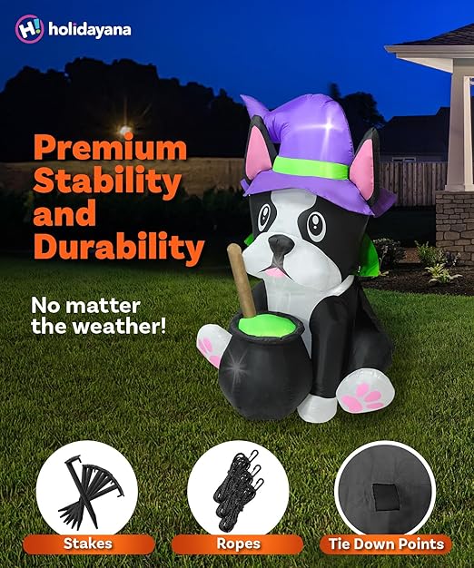 5ft Witch Dog Halloween Inflatable