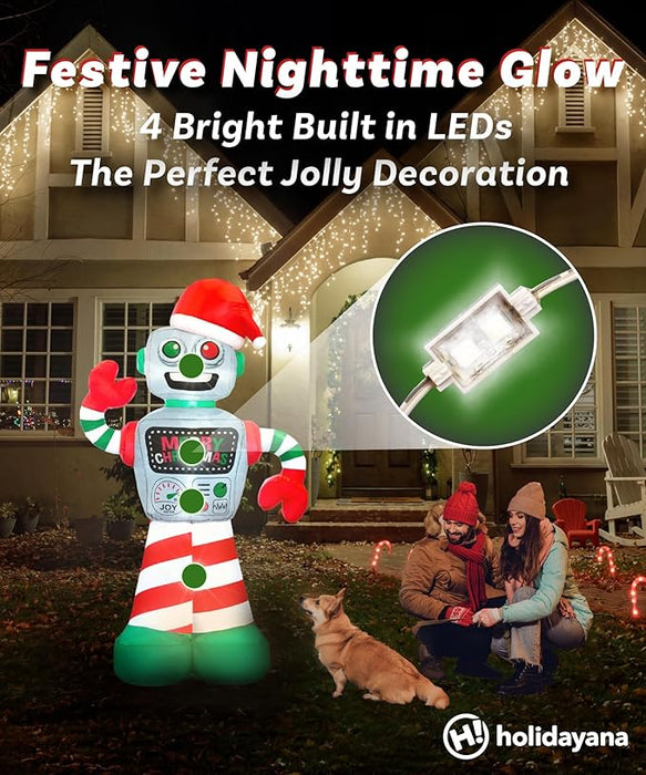 6ft Tall Christmas Robot Lawn Inflatable