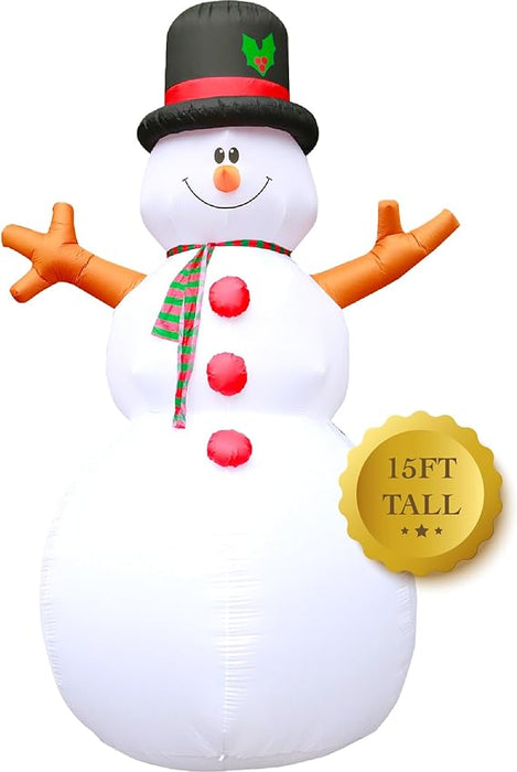 15ft Tall Giant Snowman Christmas Lawn Inflatable