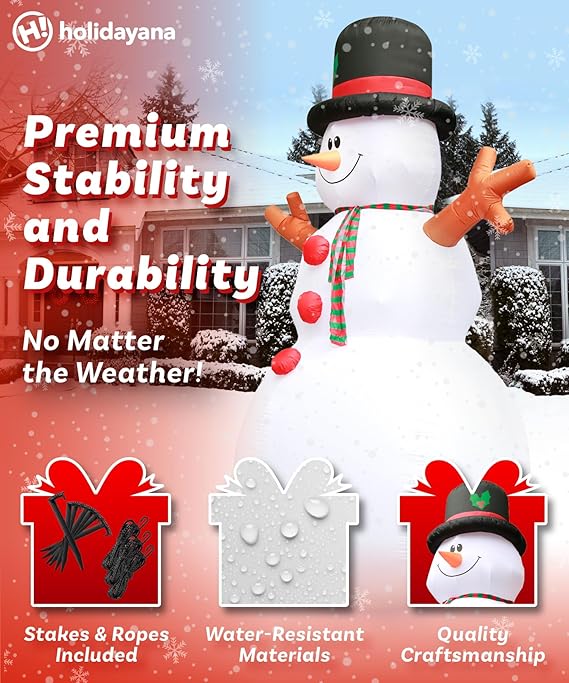 15ft Tall Giant Snowman Christmas Lawn Inflatable