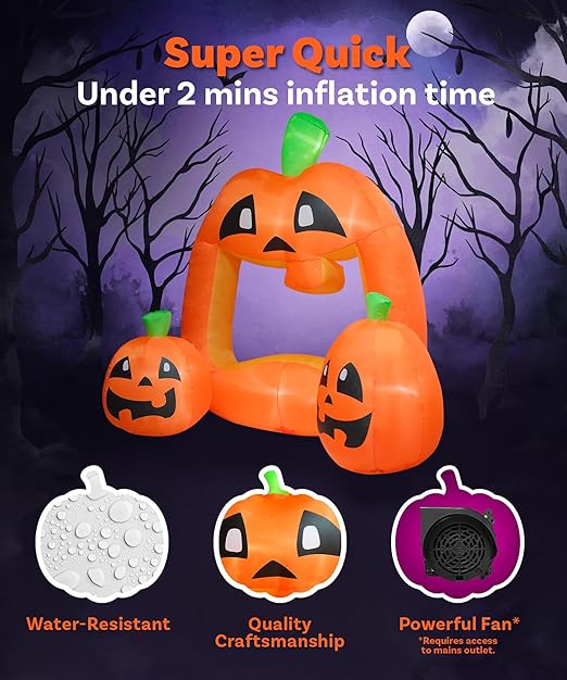 7ft Pumpkin Photo Booth Halloween Inflatable