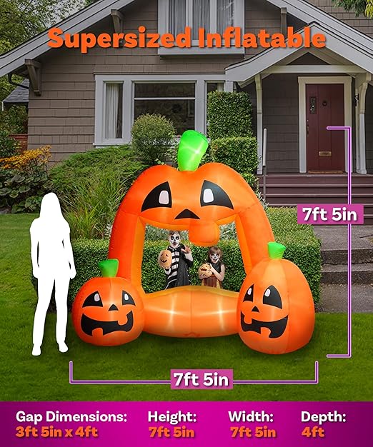 7ft Pumpkin Photo Booth Halloween Inflatable