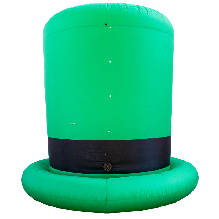 6ft Tall St. Patrick's Day Leprachaun Top Hat Lawn Inflatable, Bright Lights, Built-in Fan, and Included Stakes and Ropes