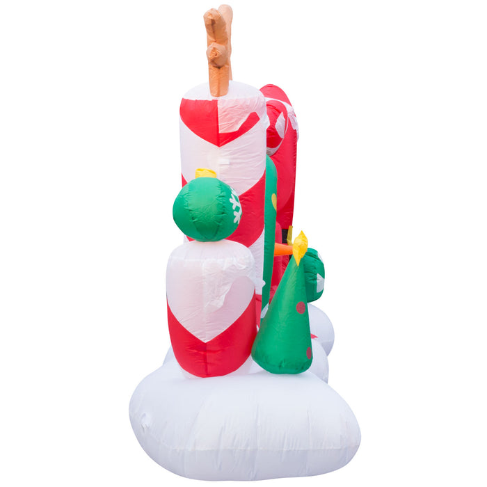 9ft Long Christmas "Joy" Sign Lawn Inflatable, Bright Lights, Built-in Fan, and Included Stakes and Ropes